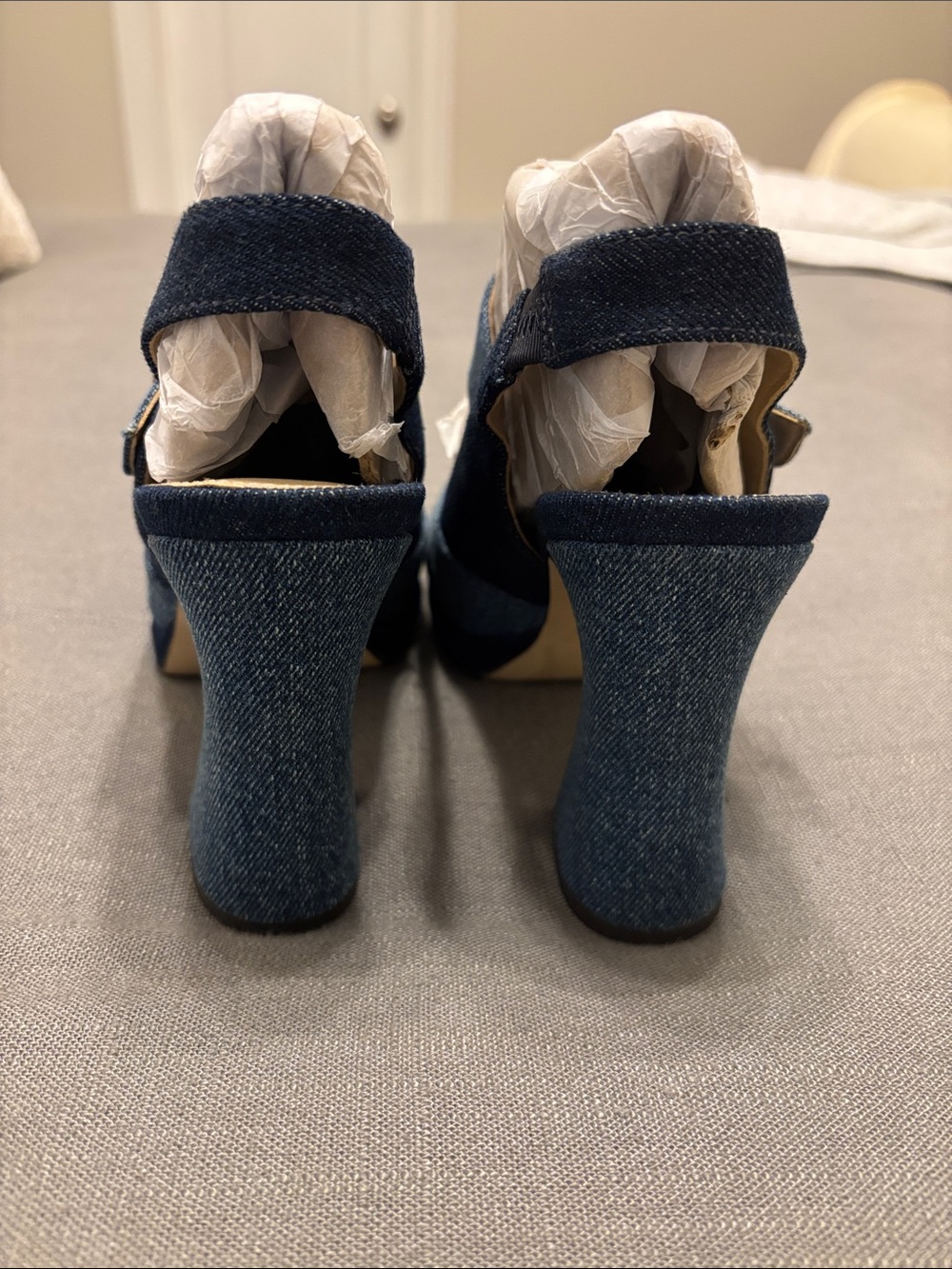 Sam Edelman Jildie Denim Mary Jane Block Pumps - Picture 2 of 11